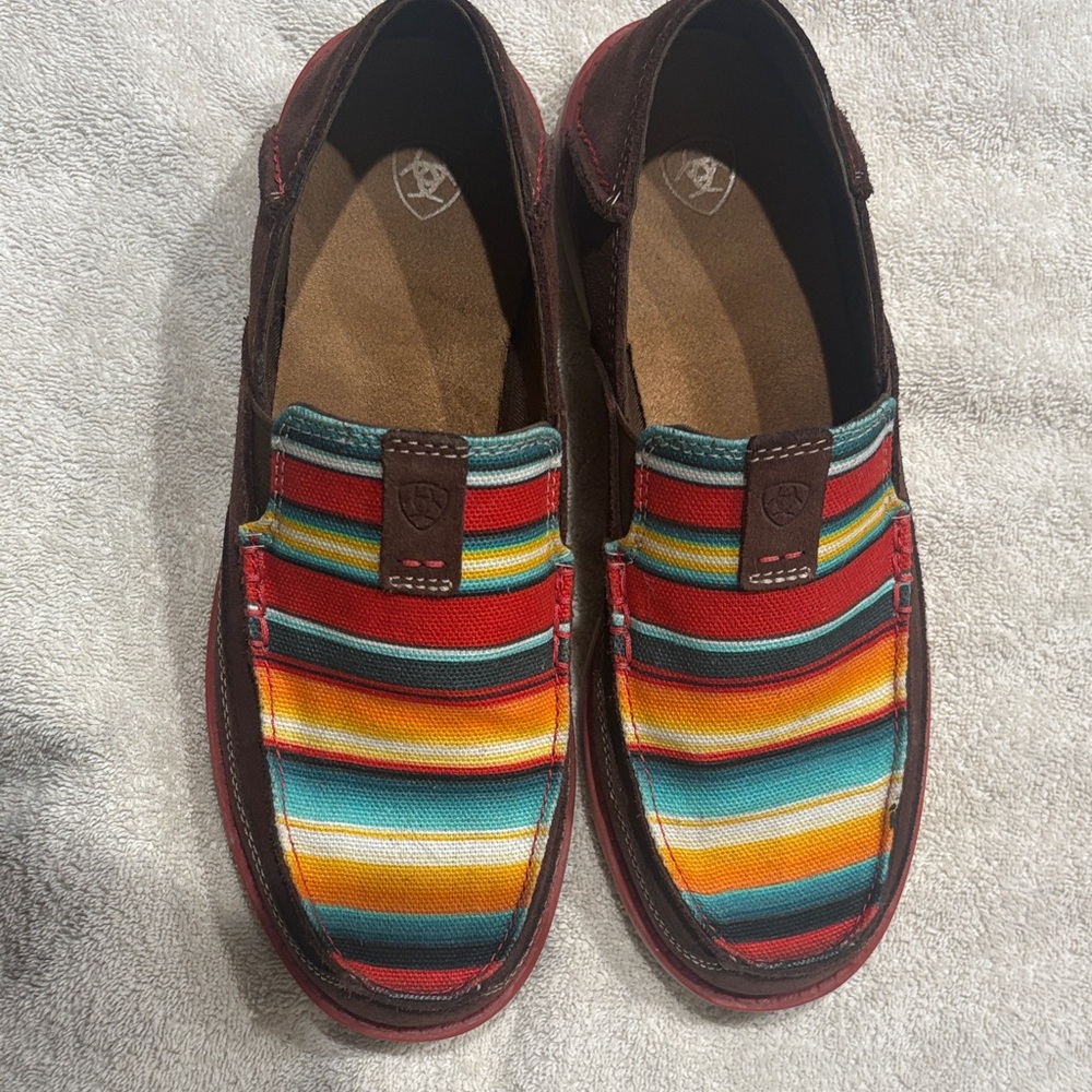 Ariat Women's Striped Mules in Red, Green, and Brown